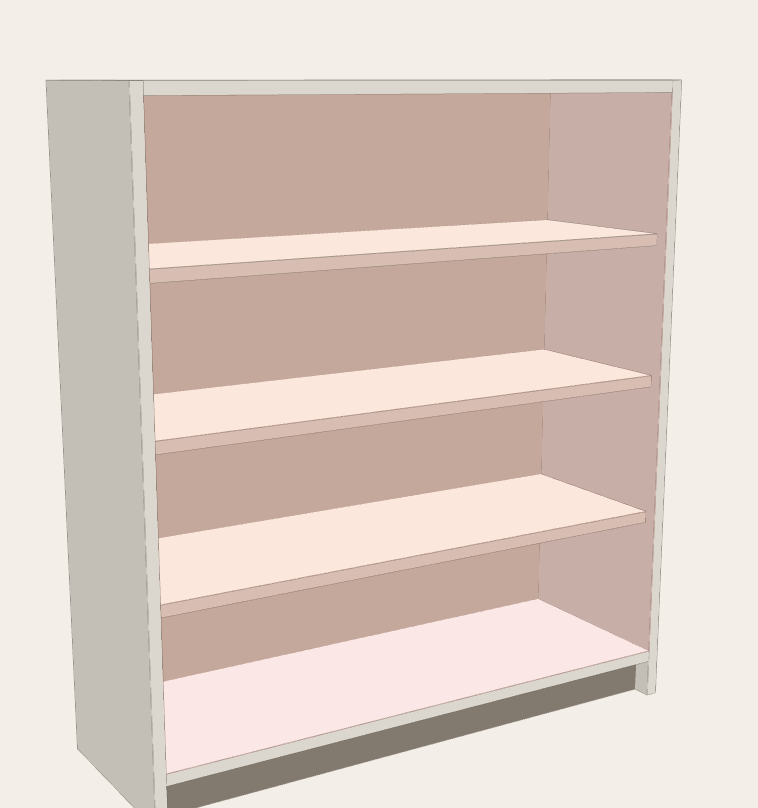 Shoe cabinet 900 × 1000 × 300 — Without doors: three shelves for shoes