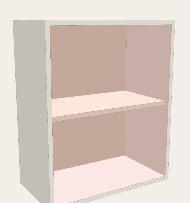 Kitchen wall cabinet 600 × 720 with 2 doors 600 × 720 × 320 — Without doors: one adjustable shelf